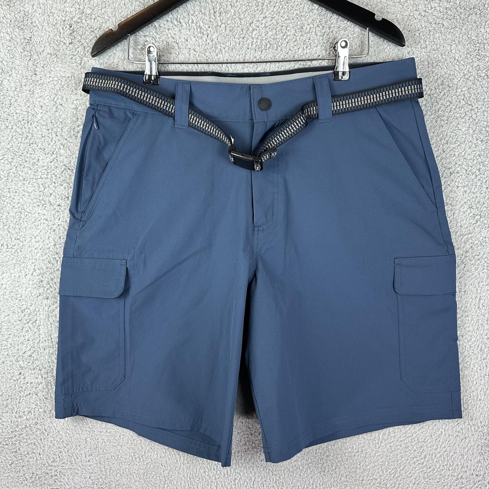 Orvis Shorts Mens 34 Blue Cargo Belted Outdoor Hiking Quick Dry Safari Rugby Men